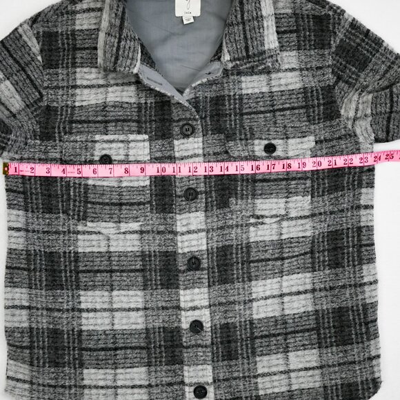 REVOLVE JOIE Plaid Shacket Gray Tone - Picture 5 of 7